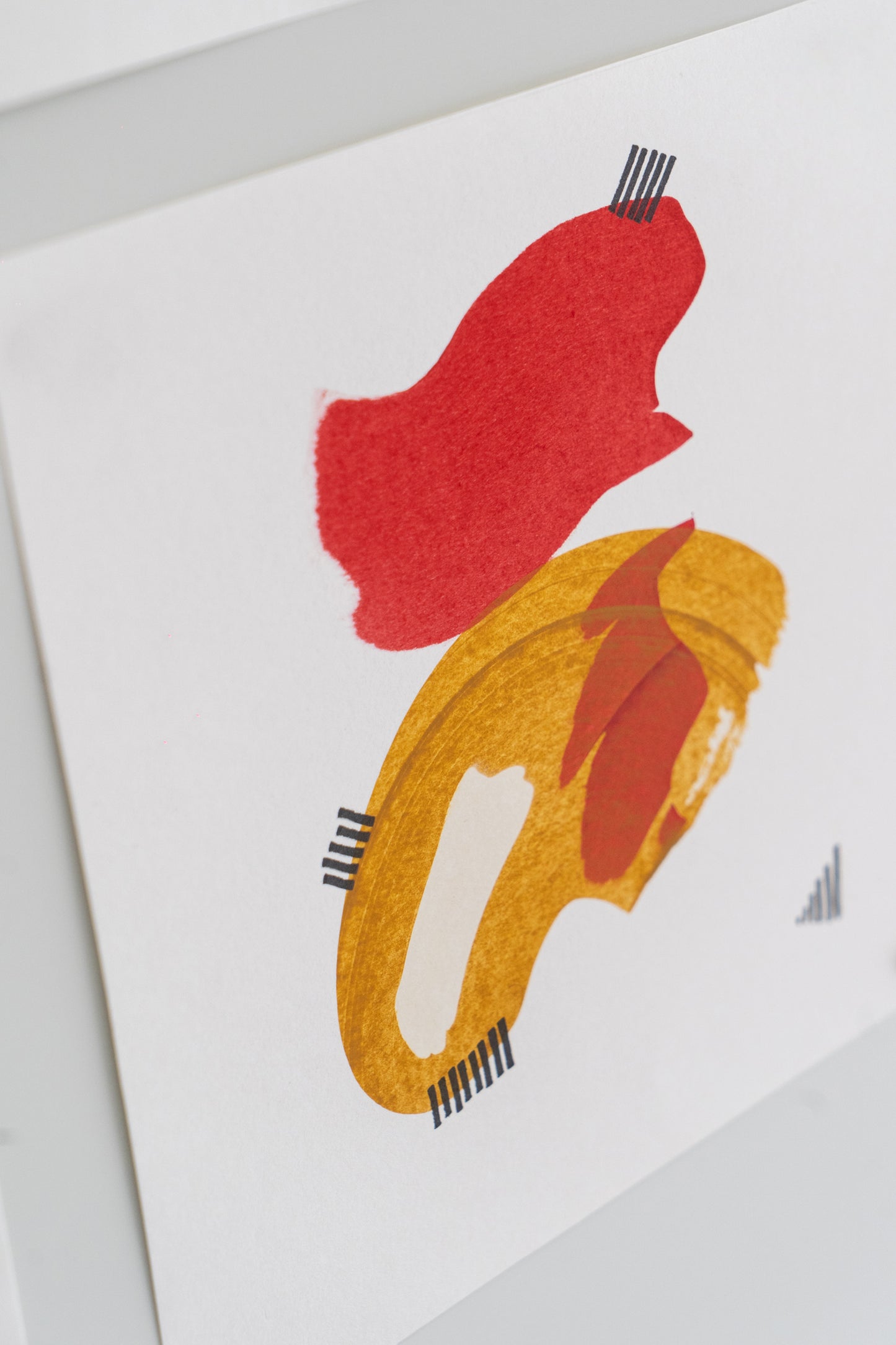 Red Fragments - Set of 3 Abstract Works