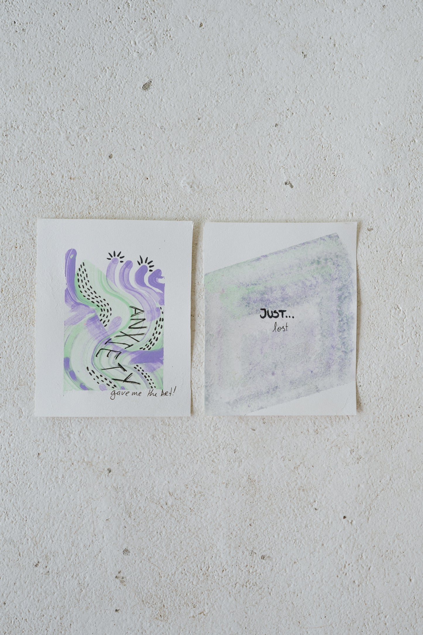 “Anxiety... or... Just Lost” ( 2 paintings)